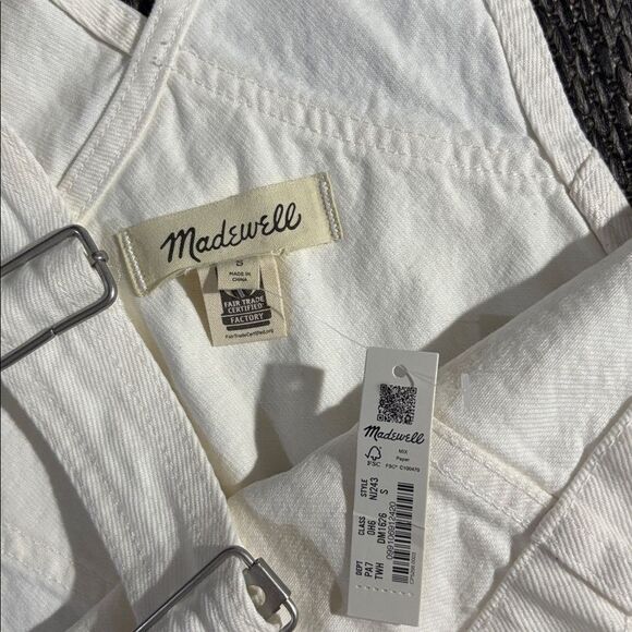Madewell NEW Straight-Leg Overalls in Tile White size small - Picture 3 of 6